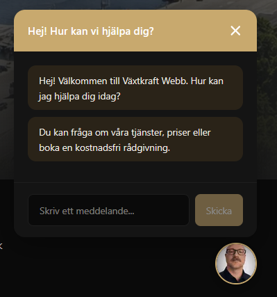 AI-chatbot på en hemsida